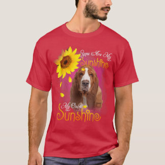 Min sunshine Basset Hound Hund med solblommor T Shirt