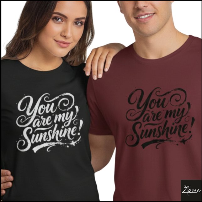 Min Sunshine Brush Script Citat Grunge T Shirt (Sample design. Several style are available to choose from, with the option to add a name & color.
)