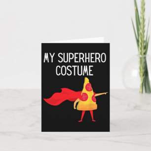 Min superhjälte Pizza med Cape Halloween Costume R Kort
