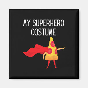 Min superhjälte Pizza med Cape Halloween Costume R Magnet