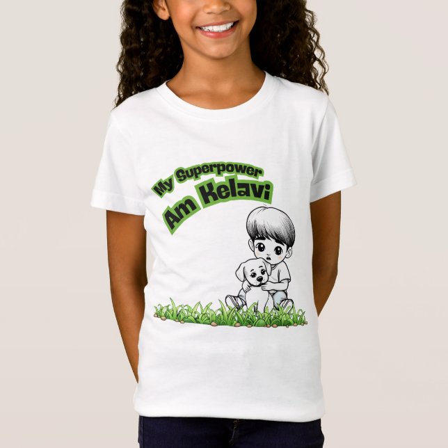 Min superkraft: Am Kelavi! Barn T-shirt (Framsida)