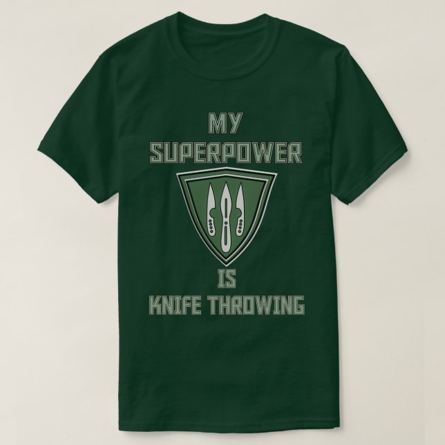 Min supermakt är Grönt-bricka för Knivar-utdragnin T Shirt (Design framsida)