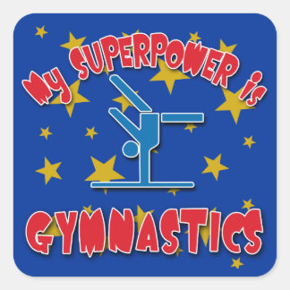 Min supermakt är Gymnastics Fyrkantigt Klistermärke