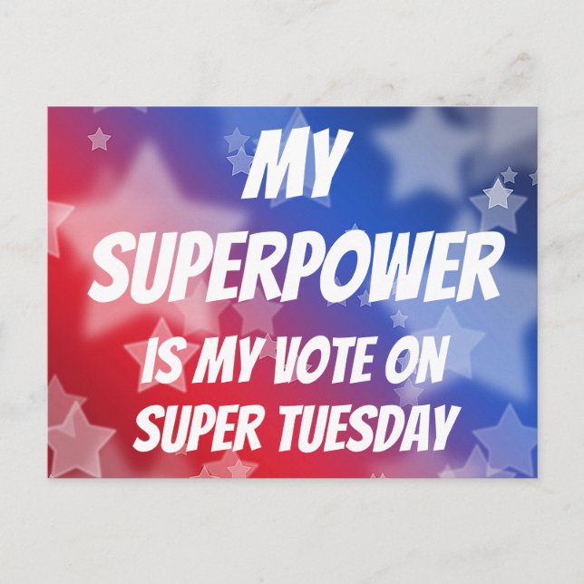 Min supermakt är Min omröstning i Toppen tisdag Vykort (Framsida)