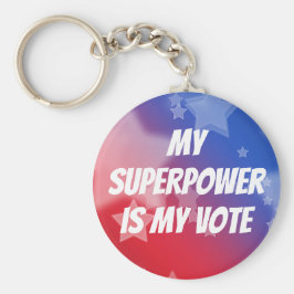Min supermakt är min röst nyckelring