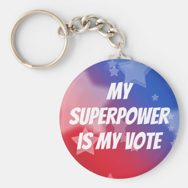Min supermakt är min röst nyckelring (Framsidan)