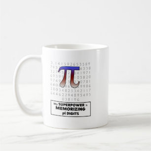 Min supermakt memorerar PI-siffror Kaffemugg