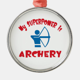 Min Superpower är bågskytte Julgransprydnad Metall