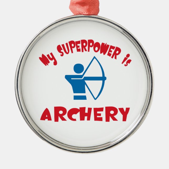 Min Superpower är bågskytte Julgransprydnad Metall (Framsidan)