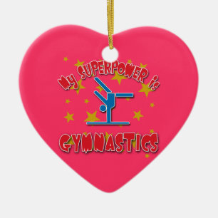 Min Superpower är gymnastik Julgransprydnad Keramik