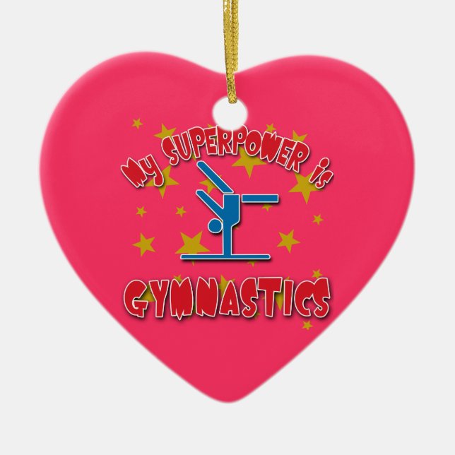 Min Superpower är gymnastik Julgransprydnad Keramik (Framsidan)