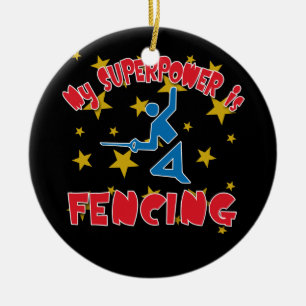 Min Superpower fäktar Julgransprydnad Keramik