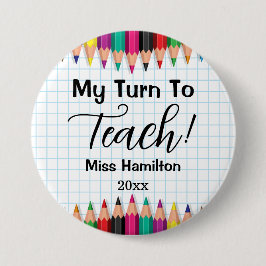 Min sväng till Teach! Lärare Studenten Personlig Knapp