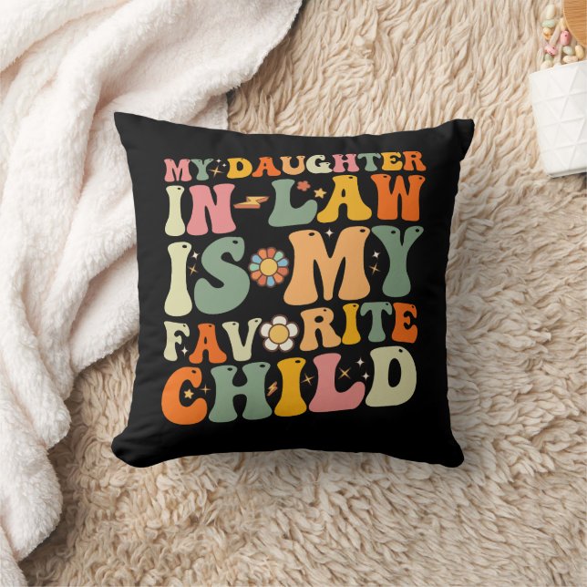 Min svärdotter är mitt favoritbarn Groovy Kudde (Filt)