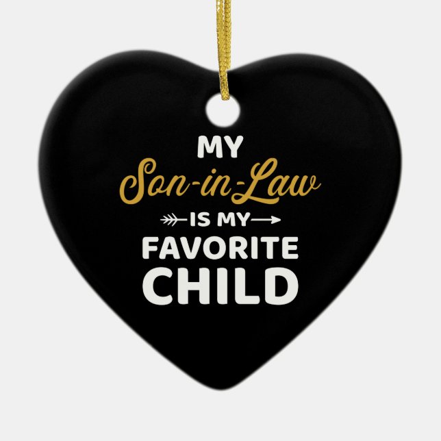 Min svärson är ett favoritbarn för mor-i-law julgransprydnad keramik (Framsidan)