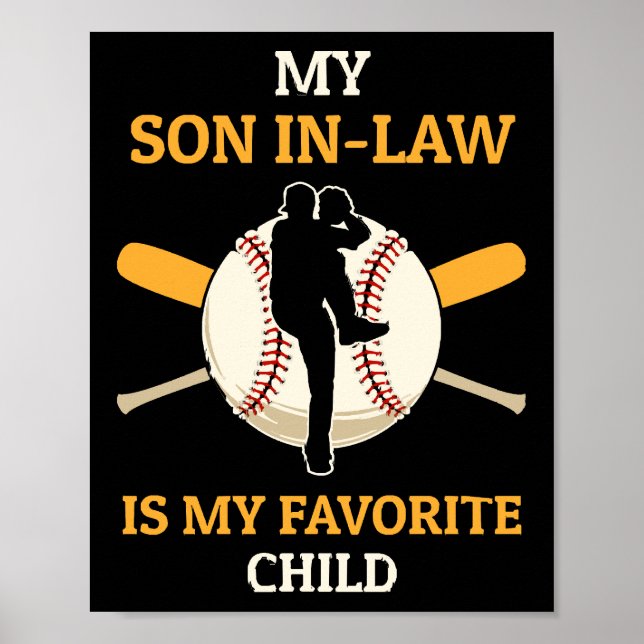 Min svärson är min favoritbarn Basebollsfan Ba Poster (Framsidan)