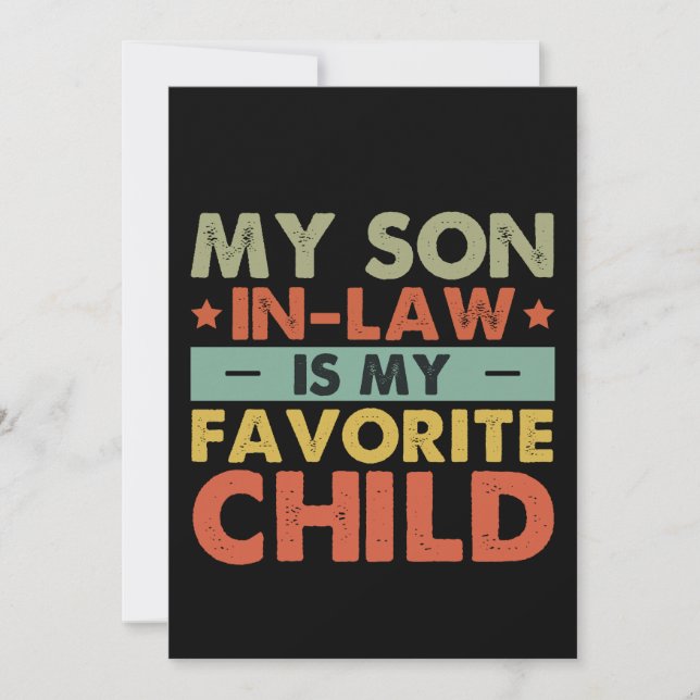 Min svärson är mitt favoritbarn Familj coolt Inbjudningar (Framsida)