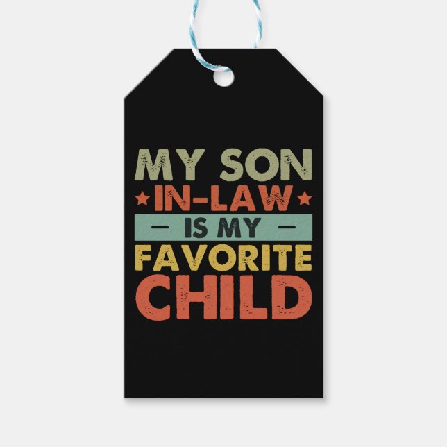 Min svärson är mitt favoritbarn Familj Groovy Presentetikett (Framsidan)