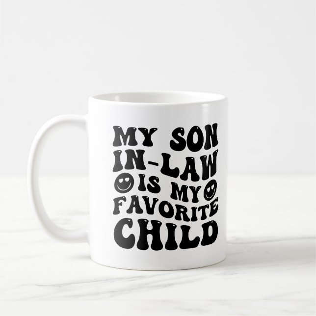 Min svärson är mitt favoritbarn Familjehumor Kaffemugg (Vänster)