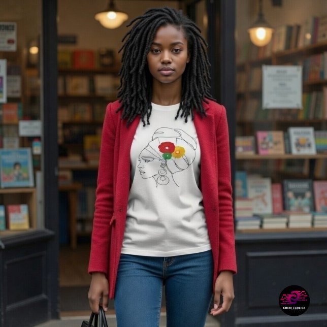 Min svart är vacker t shirt (Books behind her. Culture in front. Black excellence in motion.)