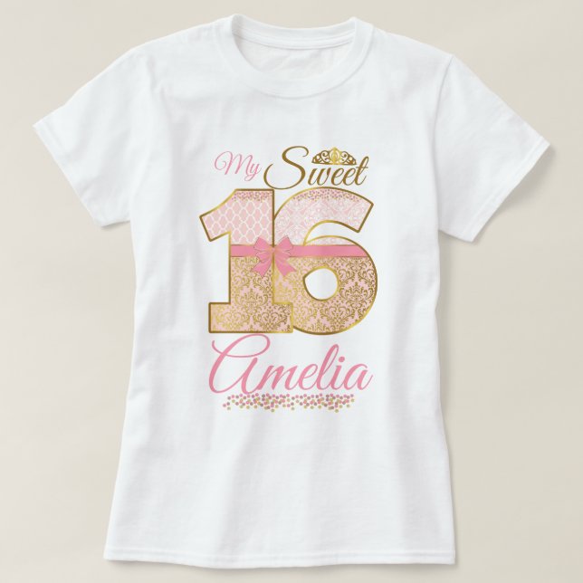 Min sweet sixteen-anpassare | Min söta 16:e | T Shirt (Design framsida)