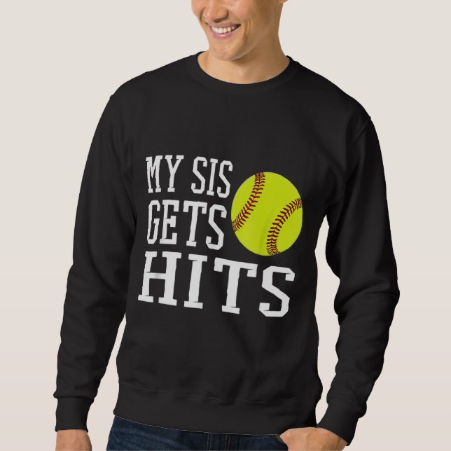Min Syrran får softball-softball-softball Lång Ärmad Tröja (Framsida)