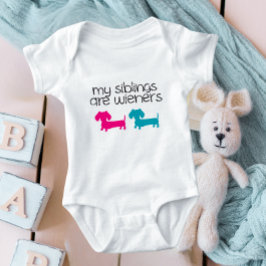 Min Syskon är Wiener Dachshund Baby Outfit Tee