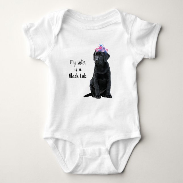 Min syster är en Black Lab- Black Labrador Retriev T Shirt (Framsida)