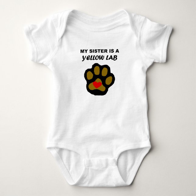 Min syster är Gul lab Tee Shirt (Framsida)