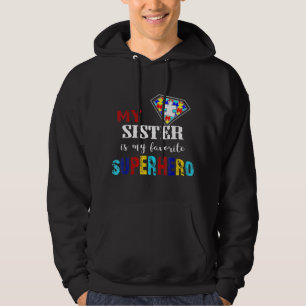 Min syster är min favoritsuperhjälte Autism Gift 8 Hoodie