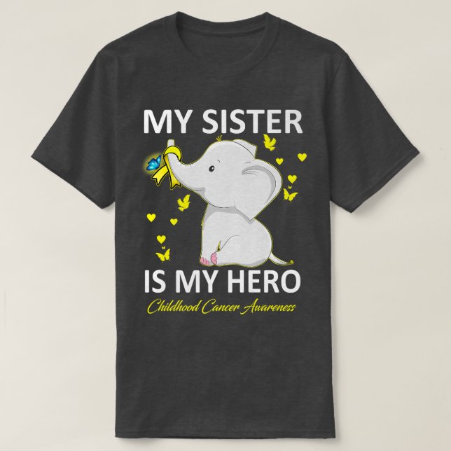 Min syster är min Hero Childeness Cancer Awareness T Shirt (Design framsida)