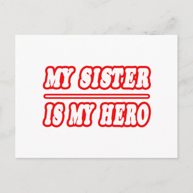 Min syster är min Hero Vykort (Framsida)