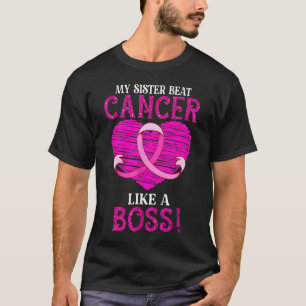 Min syster Beat Breast Cancer Pink Ribbon Survivor T Shirt