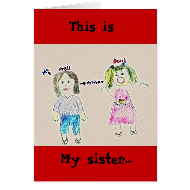 Min syster…, detta är hälsningskort (Framsidan)