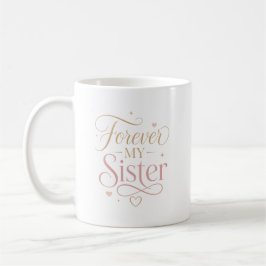 Min syster för evigt Elegant rosa guld typografi Kaffemugg