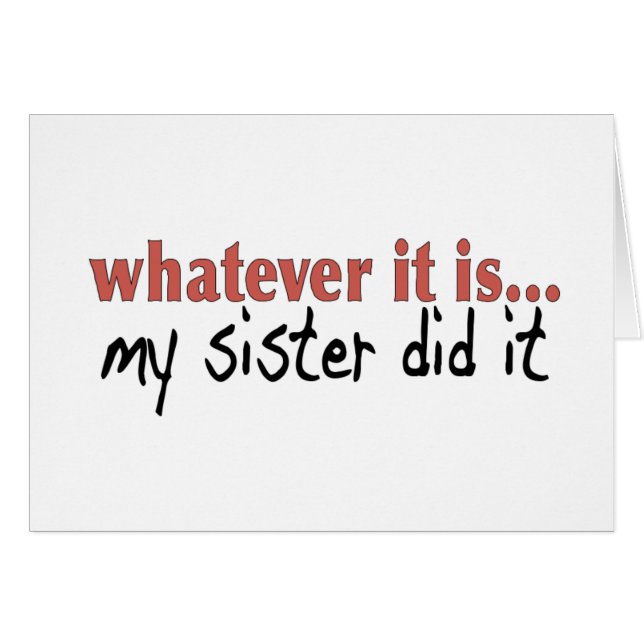 Min syster gjorde det hälsningskort (Framsidan Horizontal)