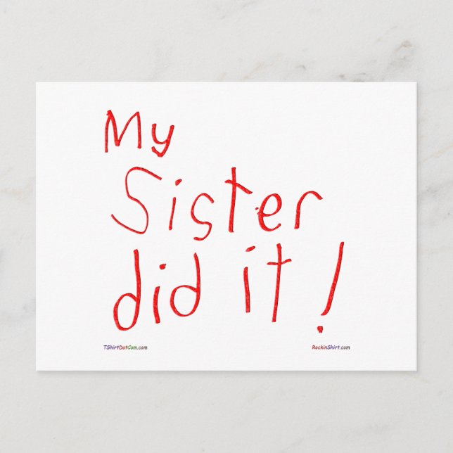 Min syster gjorde det! Postkort Vykort (Framsida)