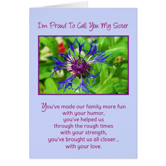 Min syster... hälsningskort (Framsidan)