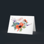 Min syster min Friend Watercolor Flowers Kort<br><div class="desc">Vacker min syster,  min vän skrev med vattenfärgsspray med flera färgader. Sallat ligger i ro guld och blommor är orange,  grönt,  blått och lila. Artwork från Bohemian Girl ännu en underbar butik från JennsEmporium.</div>