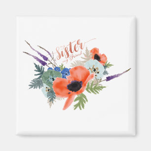 Min syster min vän Blommor Magnet