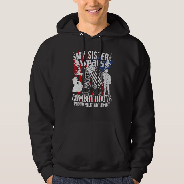 Min syster Wears Combat Boots Hoodie (Framsida)