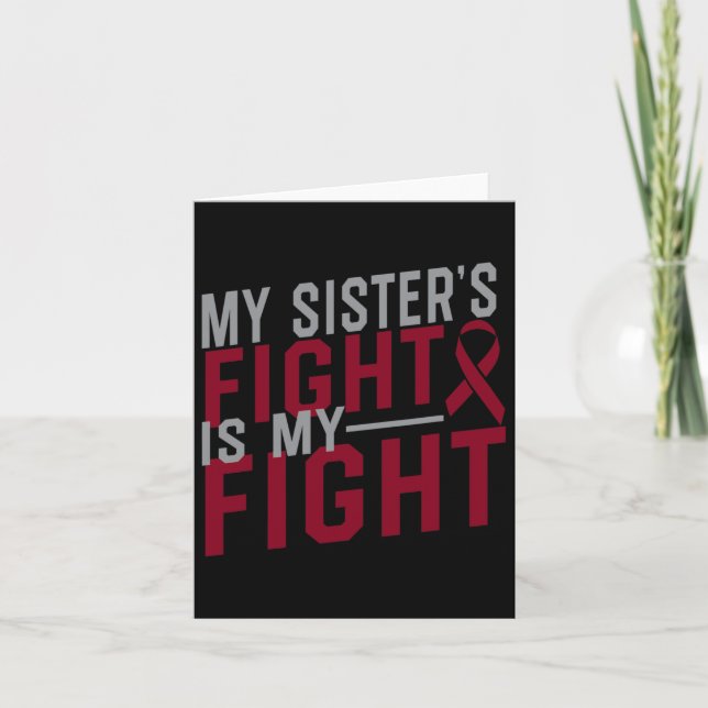 Min systers kamp är min "Fight Sickle Cell Anemi A Kort (Framsida)