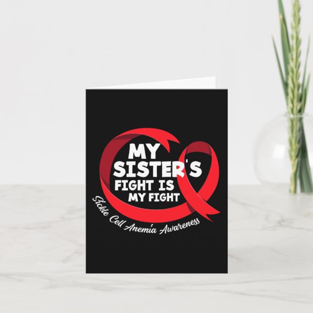 Min systers kamp är min "Fight Sickle Cell Anemi A Kort (Framsida)