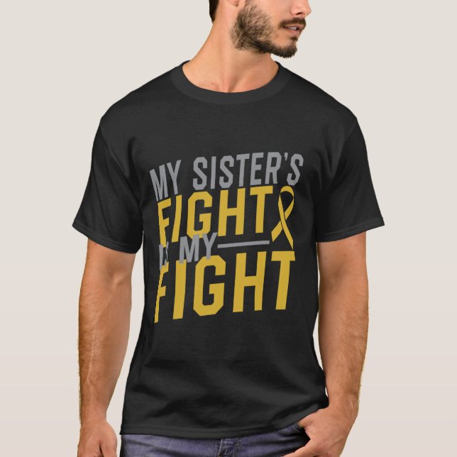Min systers kamp är min kamp mot barncancer t shirt (Framsida)