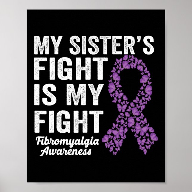 Min systers kamp är min Lila Fibromyalgi Poster (Framsidan)