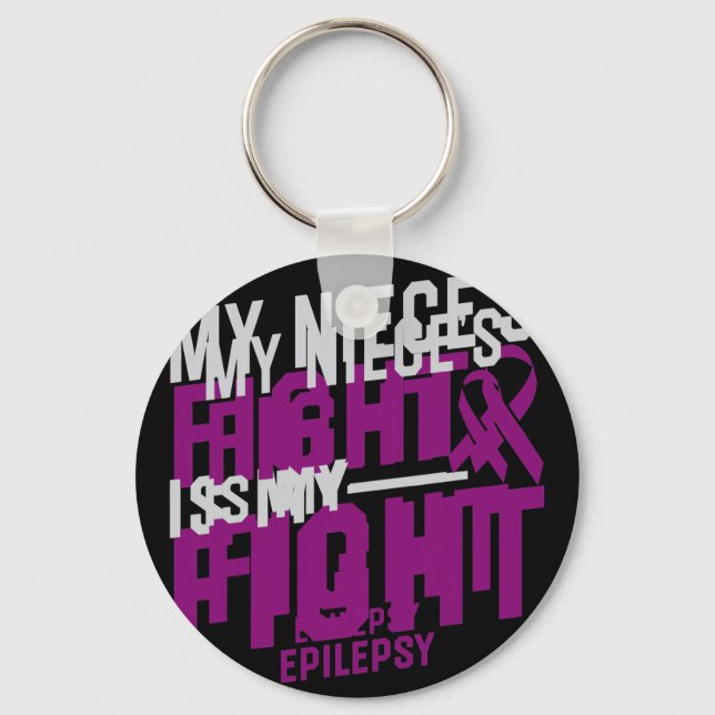 Min systers kamp är min medvetenhet om epilepsi nyckelring (Framsida)