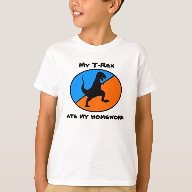 Min T-Rex åt min läxa T Shirt (Framsida)