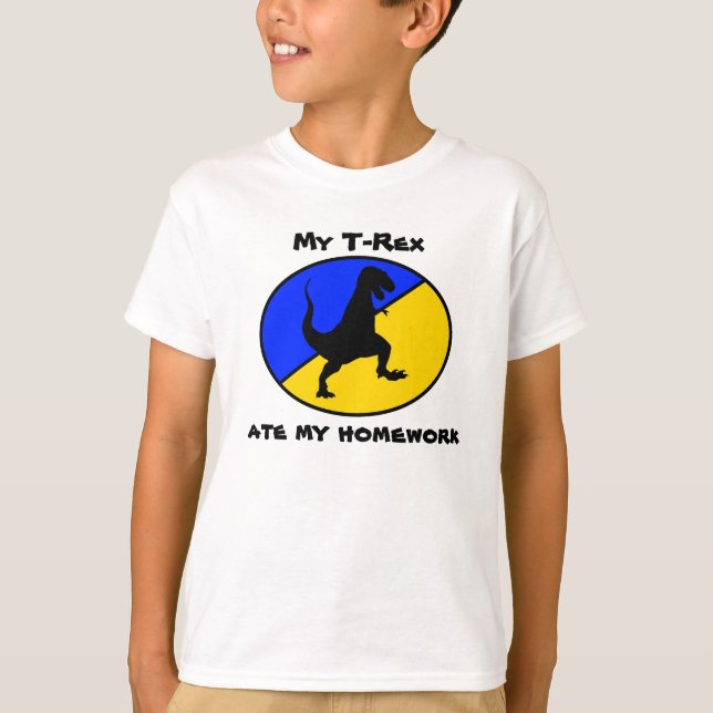 Min T-Rex åt min läxa Tröja (Framsida)