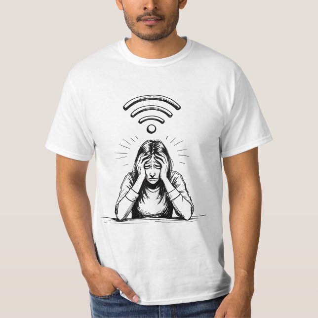 Min tålamod är som mitt WiFi... droppar alltid - R T Shirt (Framsida)