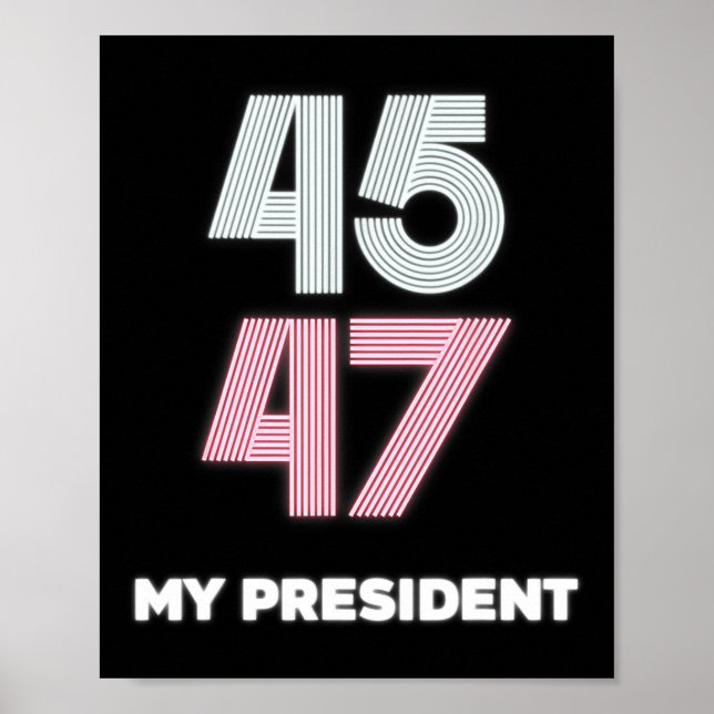 Min talman Trump 45 47 Invigningsdag 2025 Vin Poster (Framsidan)